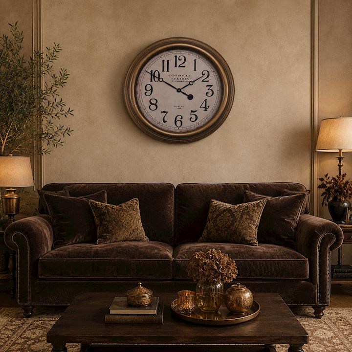 A/Q BRASS CONNOLLY STATION WALL CLOCK 63x63cm
